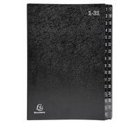 Exacompta - Ref. 57032E Ordonator - Caja de 6 clasificadores, tapa dura, interior de tarjeta reciclada, pestañas plastificadas digitales de 1 a 31 - 32 compartimentos - Dim 25 x 33 cm - para A4 -