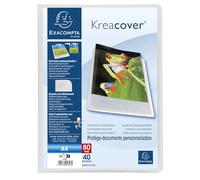 Exacompta - Ref. 5748E Kreacover Chromaline - Lote de 5 protectores de documentos (40 fundas de cristal liso, 80 vistas, para A4, 24 x 32 cm), color incoloro