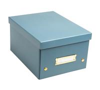 Exacompta - Ref. 62253E - Caja de almacenamiento Neo Deco - de cartón - Se entrega en plano - fácil de montar gracias a los botones a presión - tamaño A5 - Dimensiones 20 x 26 x 15 cm - color azul