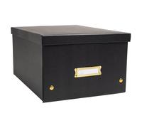 EXACOMPTA - Ref. 62351E - Caja de almacenamiento Neo Deco - de cartón - Se entrega en plano - fácil de montar gracias a los botones a presión - tamaño A4 - Dimensiones: 27 x 36 x 20 cm - color negro