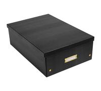 EXACOMPTA - Ref. 62451E - Caja de almacenamiento Neo Deco - de cartón - Se entrega en plano - fácil de montar gracias a los botones a presión - tamaño A3 - Dimensiones 33 x 50 x 18 cm - color negro