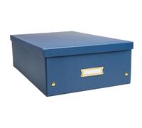 EXACOMPTA - Ref. 62452E - 1 caja de almacenamiento Neo Deco - de cartón - Se entrega en plano - fácil de montar gracias a los botones a presión - tamaño A3 - Dimensiones 33 x 50 x 18 cm - color azul