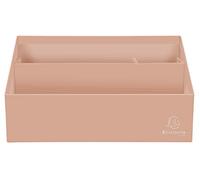 Exacompta - Ref. 67961D - 1 clasificador vertical/portacartas de 3 compartimentos de cartón Aquarel - Dimensiones 250 x 100 x 140 mm - Compatible con sobres DL y C6 - Color Coral