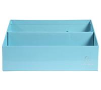 EXACOMPTA Ref.67962D - Clasificador vertical/portacartas de 3 compartimentos de cartón Acuarel - Dimensiones 250 x 100 x 140 mm - Compatible con sobres DL y C6 - Color azul pastel