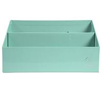 Exacompta - Ref.67963D - Clasificador vertical/portadocumentos con 3 compartimentos en cartón Aquarel - Dimensiones 250x100x140 mm - Compatible con sobres en formato DL y C6 - Color verde pastel