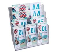 Exacompta - Ref 74258D - Mostrador de literatura - 180 x 348 x 340 mm de tamaño, para uso con múltiples tamaños de documentos, 4-12 bolsillos, profundidad de bolsillo de 28 mm