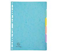 Exacompta - Ref. 7706E - Caja de 25 separadores de acuarela - en tarjeta brillante de 400 g/m2 - 6 fichas neutras - Tamaño A4 - Página de indexación incluida - Certificado FSC - Colores surtidos