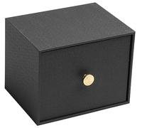 EXACOMPTA - Ref. 78601E - Caja de fotos con cajón Office By Me con 4 separadores, para archivar hojas A6 o fotos de 11 x 15 cm o 10 x 15 cm, cubierta de papel efecto textil negro