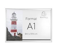 Exacompta - Ref. 8194358D - 1 marco de pared de aluminio - Formato para clasificar A1 - Se puede utilizar horizontal o verticalmente - Tornillos y tacos suministrados -cristal