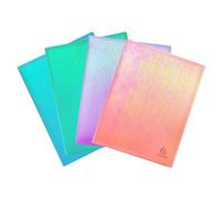 Exacompta - Ref. 85330E - Cartón de 12 protectores semirrígidos de PP CANDY TIDY TIDY - 30 fundas - 60 vistas - para A4 - Dim 24 x 32 cm - 4 colores azul, menta, parma y melocotón