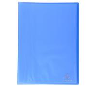 Exacompta - Ref. 85462E - Cartón de 12 protectores de documentos de cromalina, 40 fundas de cristal liso, 80 vistas, para A4, 24 x 32 cm, tapa de polipro translúcido semirrígido, color azul