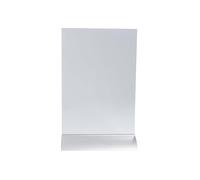 Exacompta - Ref. 85658D - Cartón de 5 soportes visuales inclinados sobre pie de aluminio vertical - Dimensiones 21 x 30 x 8,5 cm - Portamenú, carta de vinos, carteles, documento A5 - En PMMA - Alu