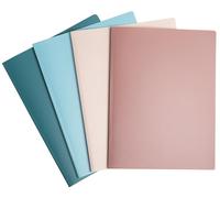 Exacompta - Ref. 86270E - Paquete de 4 fundas Skandi - 20 fundas granuladas - 40 vistas - para A4 - Tamaño 24 x 32 cm - Tapa semirrígida de polipro reciclado - 4 colores surtidos