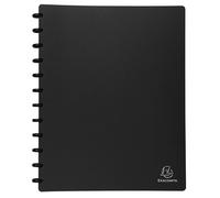 Exacompta - Ref. 86351E - Cartón de 4 protectores de documentos extraíbles con 30 fundas granuladas desmontables - 60 vistas - para A4 - Tamaño 24,5 x 31 cm - Tapa dura opaca - color negro