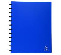 Exacompta - Ref. 86362E - Cartón de 4 protectores de documentos extraíbles con 30 fundas granuladas desmontables - 60 vistas - para A4 - Tamaño 24,5 x 31 cm - Tapa dura opaca - color azul