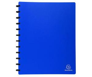 Exacompta - Ref. 86362E - Cartón de 4 protectores de documentos extraíbles con 30 fundas granuladas desmontables - 60 vistas - para A4 - Tamaño 24,5 x 31 cm - Tapa dura opaca - color azul