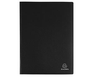 Exacompta - Ref. 8881E OPAK - Cartón de 8 protectores de documentos, 80 fundas de cristal liso, 160 vistas, para tamaño A4, 24 x 32 cm, tapa de polipro semirrígido, color negro