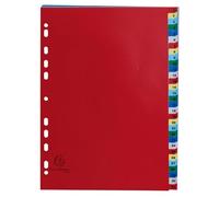 Exacompta - Ref. 93E - Caja de 20 separadores de polipropileno con 31 fichas impresas digitales de 1 a 31 en color - Página de indexación ineludible - Tamaño A4-22,5 x 29,7 cm
