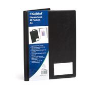 Exacompta - Ref. CDB50Z - Cartón de 2 protectores de documentos, 50 fundas lisas de muy alta calidad, 100 vistas, para A4, 25 x 32 cm, soporte para etiquetas, tapa de PVC rígido, color negro