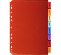 Exacompta, separadores transparentes de polipropileno, formato A4, 8 compartimentos, surtido de colores, modelo 3908E