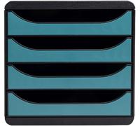 Exacompta, sistema de archivado "Big Box" con 4 cajones, diseño Skandi, color azul Pacífico, modelo 31034D