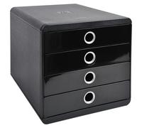 Exacompta, sistema de archivado Pop-Box con 4 cajones, acabado brillante, color /plateado, modelo 314438D