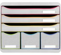 Exacompta, sistema de archivado Storebox, 6 cajones, blanco/estampado, modelo 306913D