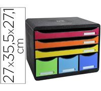 Exacompta Store-Box Maxi 6 Cajones Multicolor Negro/Arlequín