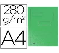 Exacompta Subcarpeta de Cartulina Reciclada A4 Verde 280g/m2 con 2 Solapas