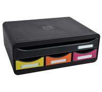 Exacompta Cajón individual 319798D TOOLBOX MAXI 4 cajones 270x355x135 mm Negro/multicolor