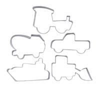 EXAOMBLE 5piezas Molde para Galletas Acero Inoxidable Cortadores con Diseño Coche Tren para Repostería DIY Utensilios Cocina Resistente Práctico y Fácil de Usar