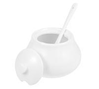 EXAOMBLE Azucarero Hermético de Cerámica Blanco Tapa para Almacenar Especias y Azúcar en Comedor o Barra de Café
