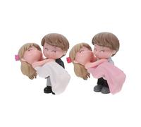 EXAOMBLE Figuras de Decorativas de Vinilo Robustas y Exquisitas 2 Pares para Decoración de Tartas Ideales para Celebraciones y Adornos de Pasteles