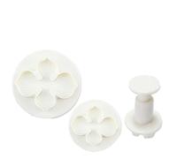 EXAOMBLE Juego de 3 Cortadores de Émbolo para Fondant en Plástico Abs Alimentario, Livianos y Fáciles de Usar, Ideales para Decorar Pasteles en Fiestas y Aniversarios
