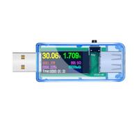 EXAOMBLE Medidor de Potencia USB Digital Pantalla Lcd, Comprobador Eléctrico Abs para Monitorizar Voltaje y Corriente en Interfaz USB de Ordenador