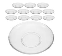 EXAOMBLE Platos Transparentes Redondos de Vidrio para Aperitivos y Frutas, 12 Piezas Apilables Bordes sin Rebabas, Ideales para Cenas y Catering
