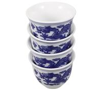 EXAOMBLE Set de 4 Tazas de Té Vintage de Cerámica China, Capacidad 25ml, Superficie Lisa y Aptas para Lavavajillas, Ideales Hogar Hey Girl Tea