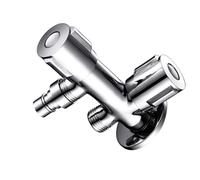 EXAOMBLE Válvula de Cierre Acero Inoxidable Plata, Diseño Simple y Resistente 1 Entrada y 2 Salidas para Lavadora para Uso en Baño y Hogar