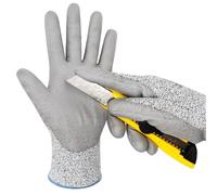 EXBRIECO, Guantes de Protección, Guantes Anticortes, Resistentes Nivel 4, Buen Agarre, Fibra Acrilica, Recubierta de Latex en la palma, Guantes de Trabajo, Calidad Industrial, Talla 8 (M)