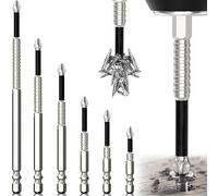 Exbrith 6 Piezas Brocas Resistentes Impacto Antideslizantes, Puntas Destornillador largas, Juego Puntas Phillips, 1,96/2,55/2,95/3,9/4,72/5,9 Pulgadas, Para Martillos Perforadores Taladros Manuales