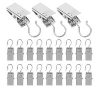 EXCEART 100 Piezas Clips de Cortina con Gancho, Pinzas para Cortinas de Barra, Hierro Plata, para Telas y Toallas, Uso en Decoración del Hogar y Oficina