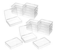 EXCEART 20 Unidades Caja Organizadora para Almacenar Cuentas y Cartas de Plástico Transparente Cuadrada con Tapa Ligera y Portátil para Viaje y Uso Diario