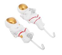 EXCEART 2piezas Gancho Adhesivo Pared Astronauta Colgador sin Taladro Soporte Ropa Resistente Perchero Decorativo Hogar Económico Fácil Instalación y Limpieza