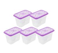 EXCEART 5 Piezas Caja Deshumidificadora Recargable para Armario, Plástico | Tapa Sellada, Formato Compacto y Plano, Uso bajo Estante Clóset, Reutilizable con Múltiples Recargas