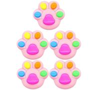 EXCEART 5 Piezas Resaltadores Forma de Pata de Gato Rosa, Plástico, Mini | Journaling y Scrapbooking Diy, Acabado Fluorescente Multicolor, para Estudiantes y Oficina, Estilo Kawaii