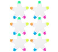 EXCEART 6 Piezas Bolígrafo Fluorescente de Estrella, Mini, Plástico | Coloración Rápida y Limpia, Diseño Compacto para Cuadernos, Diarios y Manualidades