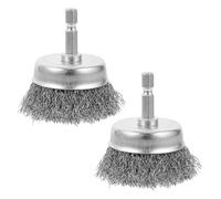 EXCEART Cepillo de Alambre de Acero Mango Hexagonal para Taladro, Limpieza y Pulido de Madera y Vajilla, 2 Piezas, Uso Industrial y Doméstico, Alambre Negro Resistente