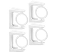 EXCEART Ganchos para Barra de Cortina Giratorios sin Clavos, Soporte Plástico Blanco Fuerte y Fácil de Instalar para Barra Extensible en Baño y Decoración