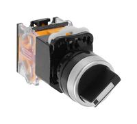 EXCEART Interruptor Selector de Levas Rotativa de 2 Posiciones, Interruptor de Transferencia Rotatorio, Enclavamiento Mantenido, ABS y Aleación de Plata, Ac0-ac440v, Orificio 22mm