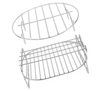 EXCEART Rejilla para Freidora de Aire Acero Inoxidable, de Doble Capa | Compatible 3,2qt a 5,8qt, Reutilizable y Fácil Limpieza, Plata